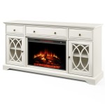 60'' Segmented TV Stand With Electric Fireplace