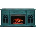 60'' Gothic Arch TV Stand With Electric Fireplace