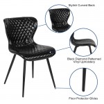 Bristol Contemporary Upholstered Chair in Black Vinyl