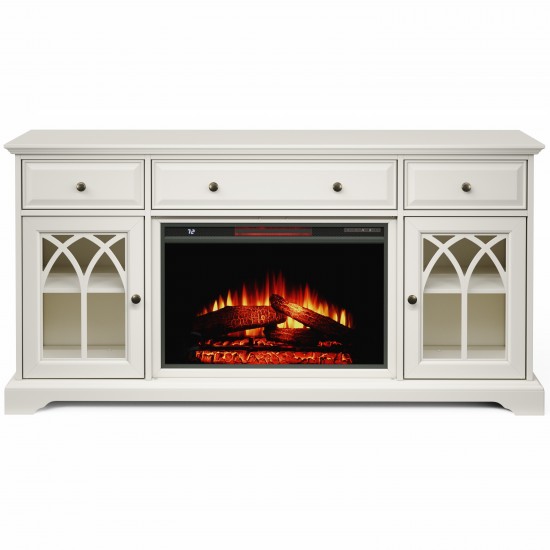 60'' Gothic Arch TV Stand With Electric Fireplace