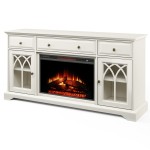 60'' Gothic Arch TV Stand With Electric Fireplace