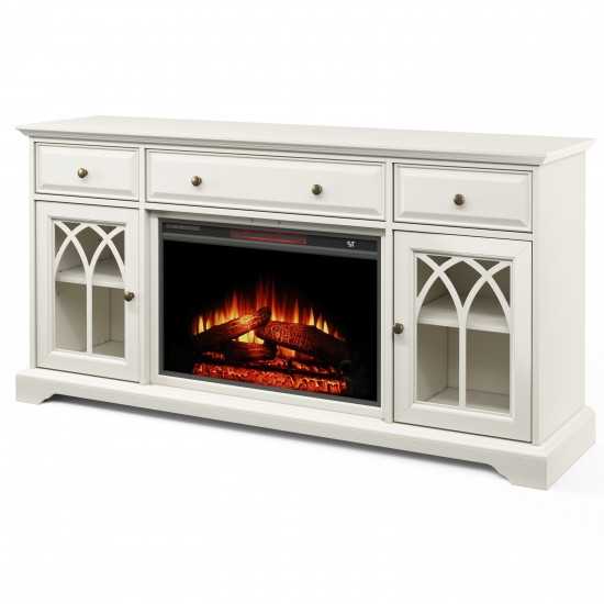 60'' Gothic Arch TV Stand With Electric Fireplace