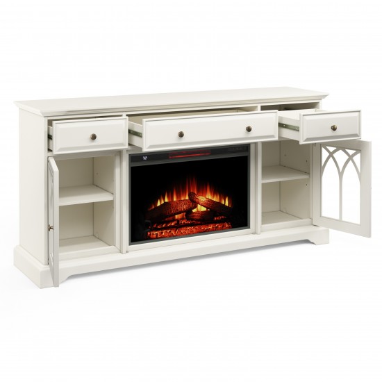 60'' Gothic Arch TV Stand With Electric Fireplace