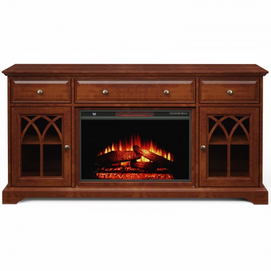 60'' Gothic Arch TV Stand With Electric Fireplace