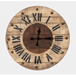 Solid Teak With Oak Finish 24'' Clock