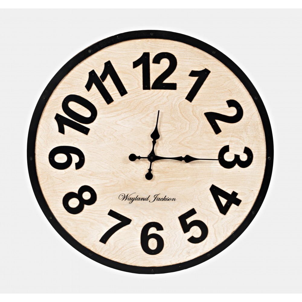 Weathered White Solid Wood 24'' Clock