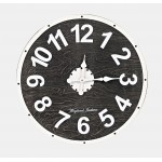 Distressed Solid Wood Black and White 24'' Clock