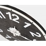 Distressed Solid Wood Black and White 24'' Clock