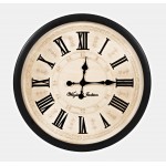 Engraved Solid Wood Antique Cream 24'' Clock