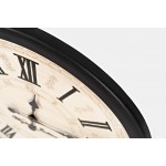 Engraved Solid Wood Antique Cream 24'' Clock