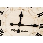 Engraved Solid Wood Antique Cream 24'' Clock