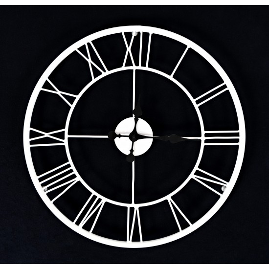 Industrial White Iron 30'' Clock