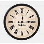 Engraved Solid Wood Antique Cream 30'' Clock