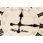 Engraved Solid Wood Antique Cream 30'' Clock