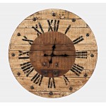 Solid Teak With Oak Finish 30'' Clock