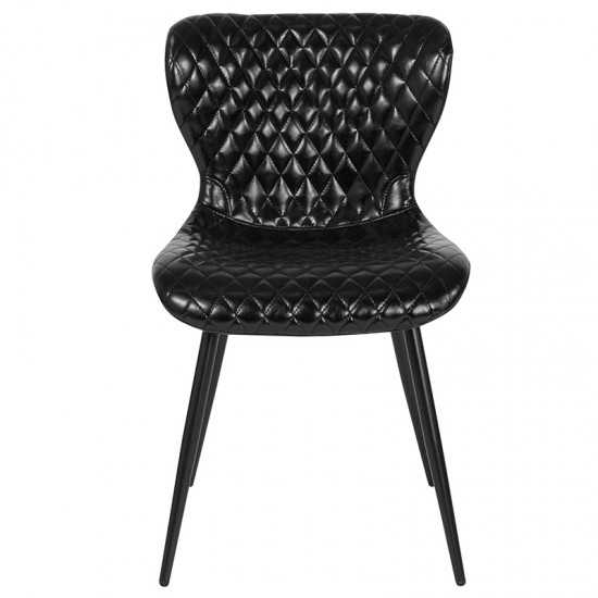 Bristol Contemporary Upholstered Chair in Black Vinyl