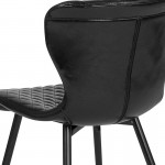 Bristol Contemporary Upholstered Chair in Black Vinyl