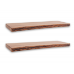 Nature's Edge Solid Acacia 24'' Floating Wall Shelf - 1.25'' Height (Set of 2)