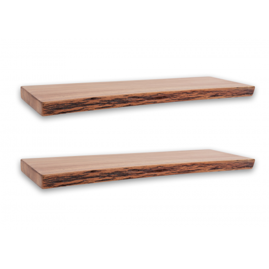 Nature's Edge Solid Acacia 24'' Floating Wall Shelf - 1.25'' Height (Set of 2)