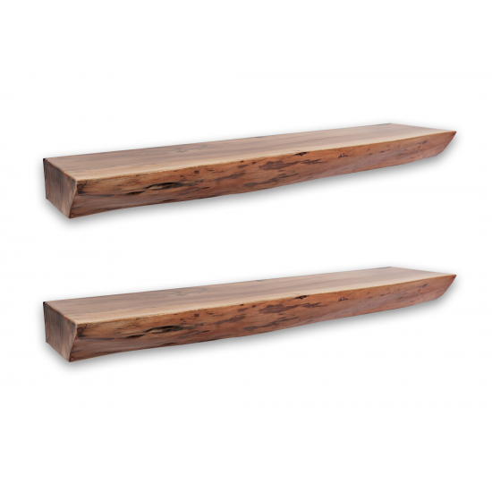 Nature's Edge Solid Acacia 36'' Floating Wall Shelf - 3'' Height (Set of 2)