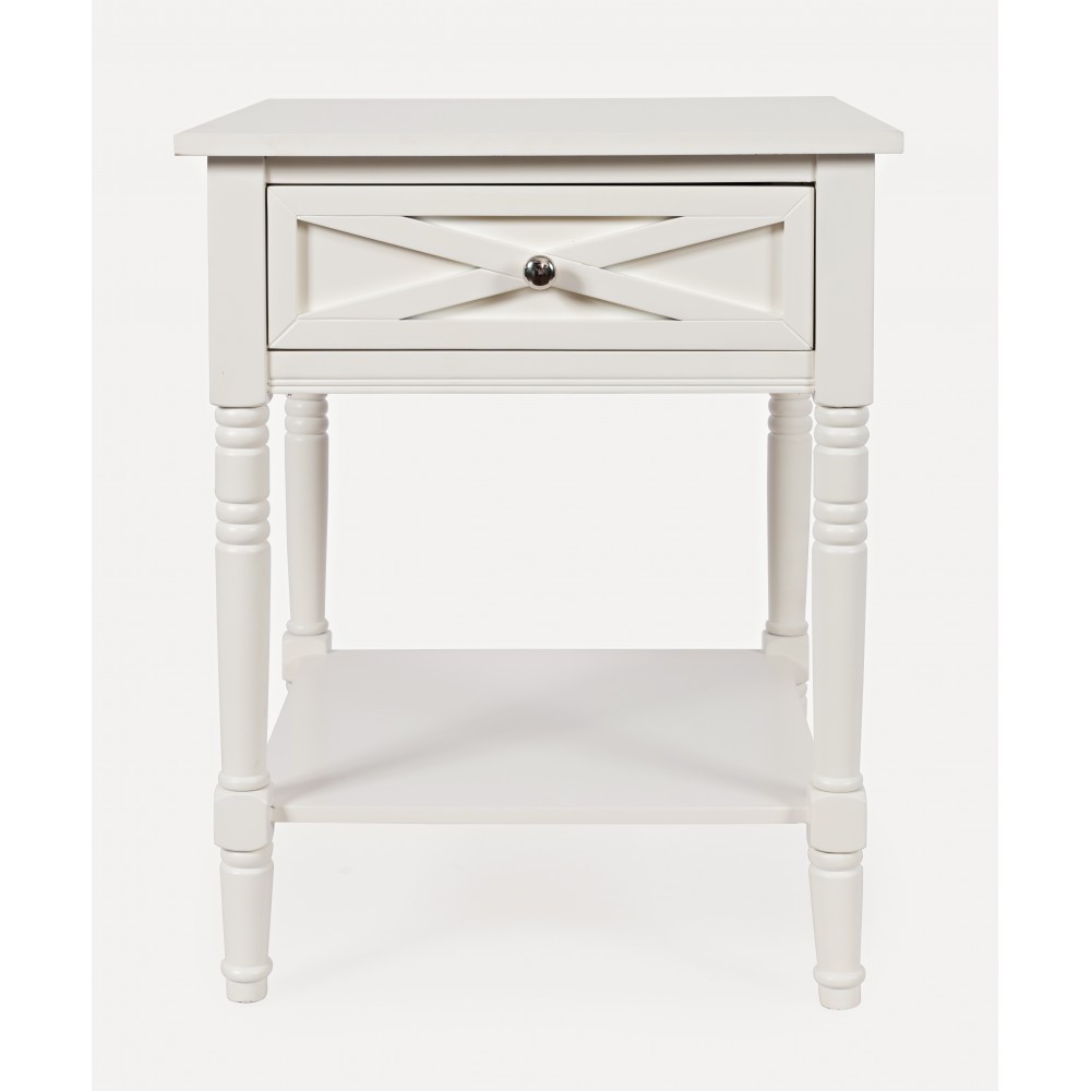 Farmhouse White End Table