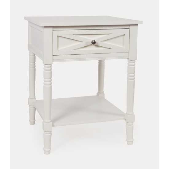 Farmhouse White End Table