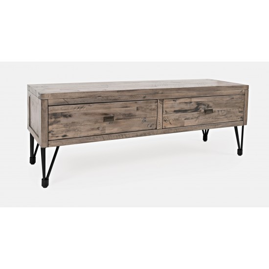 Distressed Acacia Slim Profile Media Stand