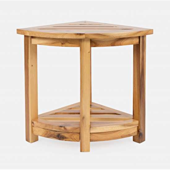 Solid Acacia Indoor - Outdoor Corner Accent Table