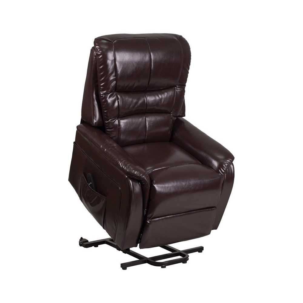 Brown LeatherSoft Remote Powered Lift Recliner