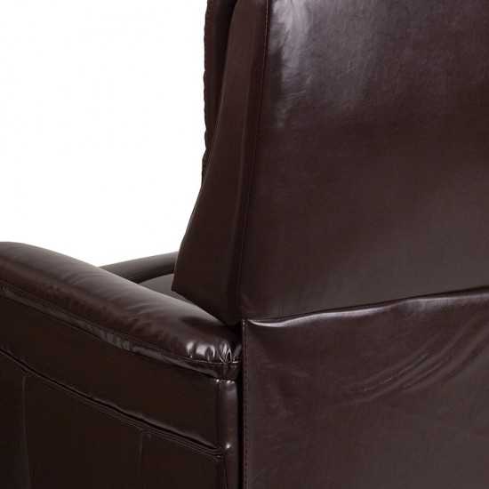 Brown LeatherSoft Remote Powered Lift Recliner