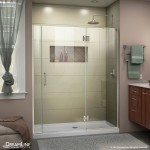 Unidoor-X 53 1/2-54 in. W x 72 in. H Frameless Hinged Shower Door in Brushed Nickel