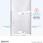 Unidoor-X 54 1/2-55 in. W x 72 in. H Frameless Hinged Shower Door in Chrome