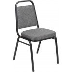 Trapezoidal Back Stacking Banquet Chair with 2.5" Thick Seat in Gray Fabric - Silver Vein Frame