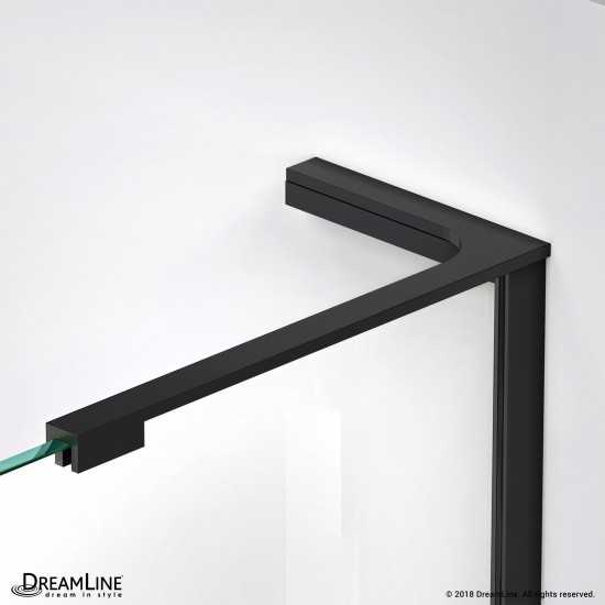 Unidoor-X 59 1/2-60 in. W x 72 in. H Frameless Hinged Shower Door in Satin Black
