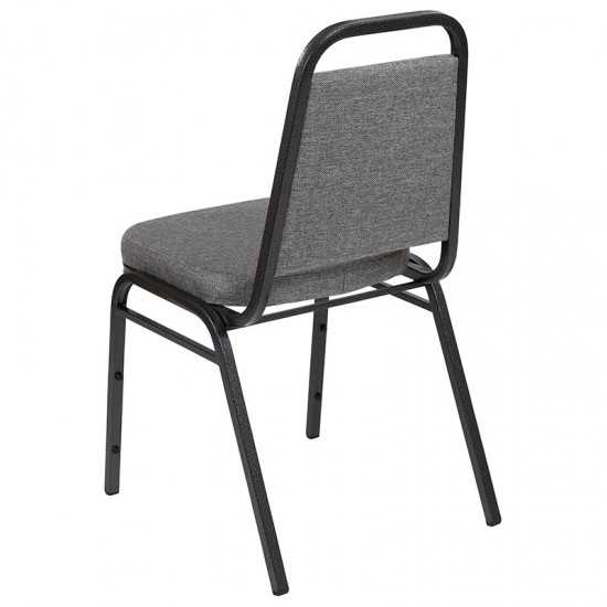 Trapezoidal Back Stacking Banquet Chair with 2.5" Thick Seat in Gray Fabric - Silver Vein Frame