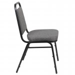 Trapezoidal Back Stacking Banquet Chair with 2.5" Thick Seat in Gray Fabric - Silver Vein Frame