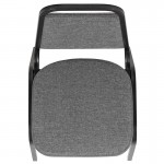 Trapezoidal Back Stacking Banquet Chair with 2.5" Thick Seat in Gray Fabric - Silver Vein Frame