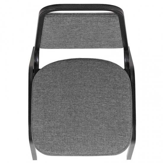 Trapezoidal Back Stacking Banquet Chair with 2.5" Thick Seat in Gray Fabric - Silver Vein Frame