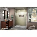 Unidoor-X 55-55 1/2 in. W x 72 in. H Frameless Hinged Shower Door in Chrome