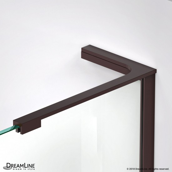 Unidoor-X 58-58 1/2 in. W x 72 in. H Frameless Hinged Shower Door in Oil Rubbed Bronze
