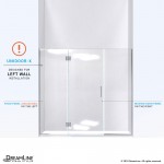 Unidoor-X 63 1/2-64 in. W x 72 in. H Frameless Hinged Shower Door in Brushed Nickel