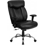 Big & Tall 400 lb. Rated Black LeatherSoft Executive Ergonomic Office Chair with Full Headrest & Arms
