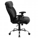 Big & Tall 400 lb. Rated Black LeatherSoft Executive Ergonomic Office Chair with Full Headrest & Arms