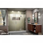 Unidoor-X 64 1/2-65 in. W x 72 in. H Frameless Hinged Shower Door in Chrome