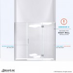 Unidoor-X 64 1/2-65 in. W x 72 in. H Frameless Hinged Shower Door in Chrome