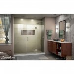 Unidoor-X 66 1/2-67 in. W x 72 in. H Frameless Hinged Shower Door in Brushed Nickel