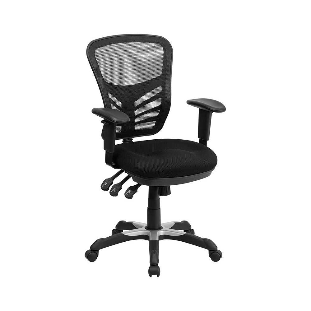 Mid-Back Black Mesh Multifunction Executive Swivel Ergonomic Office Chair with Adjustable Arms Mid-Back Black Mesh Multifunction Executive Swivel Ergonomic Office Chair with Adjustable Arms