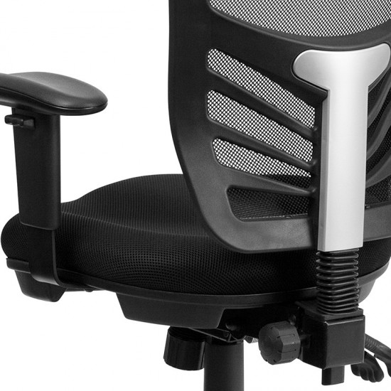 Mid-Back Black Mesh Multifunction Executive Swivel Ergonomic Office Chair with Adjustable Arms
