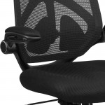 High Back Black Mesh Executive Swivel Ergonomic Office Chair with Adjustable Lumbar, 2-Paddle Control and Flip-Up Arms