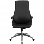 High Back Black LeatherSoft Smooth Upholstered Executive Swivel Office Chair with Arms